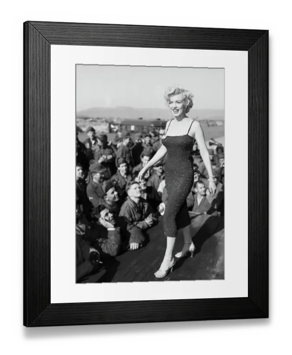 Framed Print : Marilyn Monroe Entertaining Troops Framed Print : Marilyn Monroe Entertaining Troops