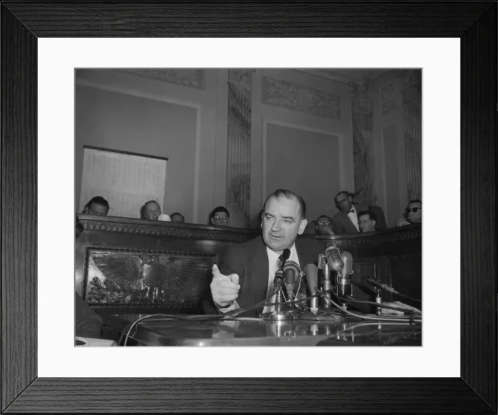 Framed Print : Joseph McCarthy Chairs the Senate Investigations Subcommittee Framed Print : Joseph McCarthy Chairs the Senate Investigations Subcommittee