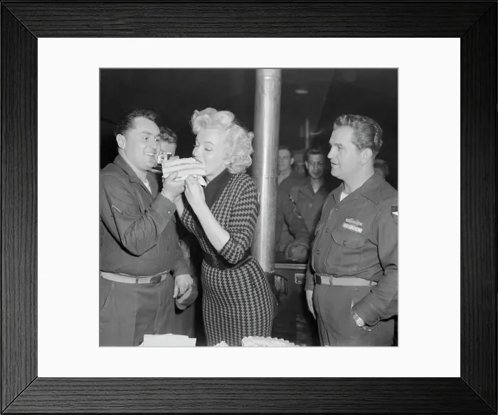Framed Print : Marilyn Monroe Eating Cake Framed Print : Marilyn Monroe Eating Cake