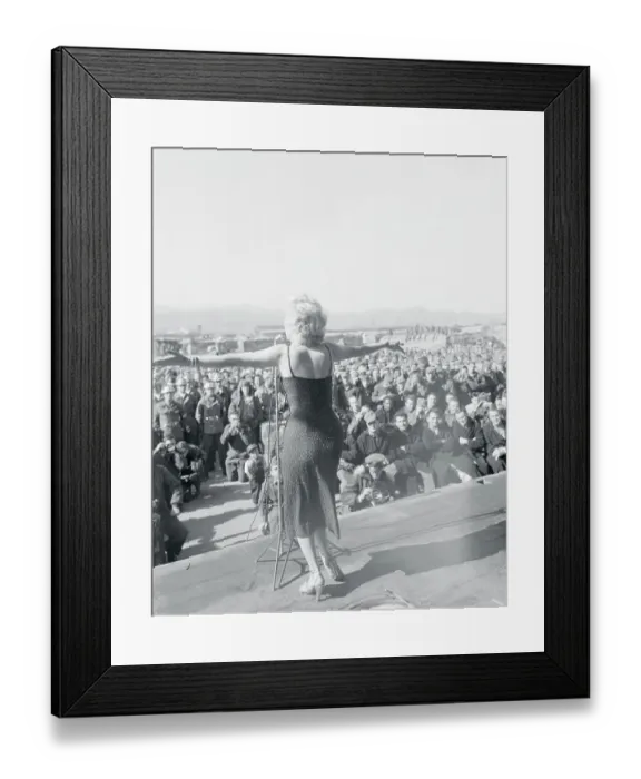 Framed Print : Marilyn Monroe Performing for Troops Framed Print : Marilyn Monroe Performing for Troops