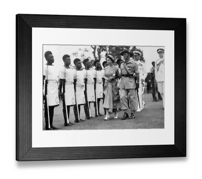 Framed Print : Queen Elizabeth II Reviews Naval Rating