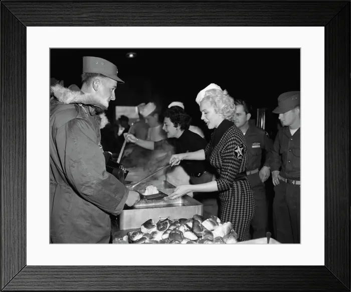 Framed Print : Marilyn Monroe Serving GIs Framed Print : Marilyn Monroe Serving GIs