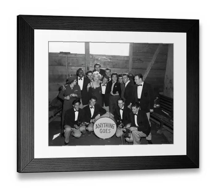 Framed Print : Marilyn Monroe and Band Framed Print : Marilyn Monroe and Band