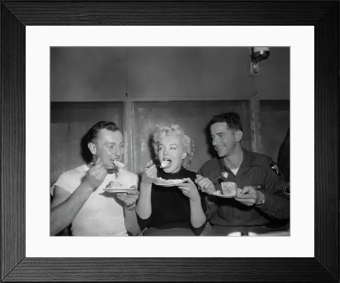 Framed Print : Marilyn Monroe Eating Cake Framed Print : Marilyn Monroe Eating Cake