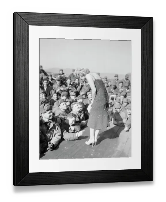 Framed Print : Marilyn Monroe Speaking with Troops