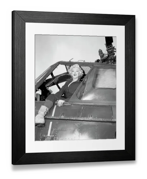 Framed Print : Marilyn Monroe in Helicopter Framed Print : Marilyn Monroe in Helicopter