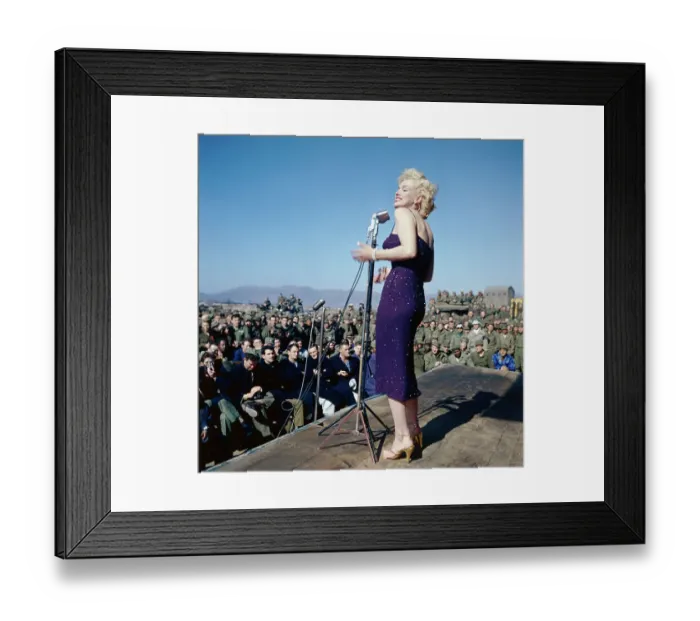 Framed Print : Marilyn Monroe Entertain Troops Framed Print : Marilyn Monroe Entertain Troops