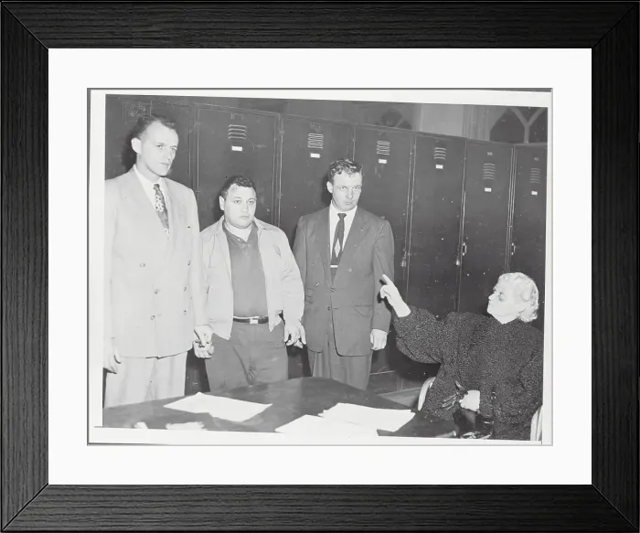 Framed Print : Stanley Friedman with Detectives Framed Print : Stanley Friedman with Detectives