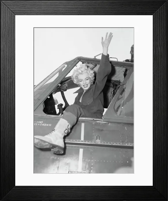 Framed Print : Marilyn Monroe Wearing GI Clothing