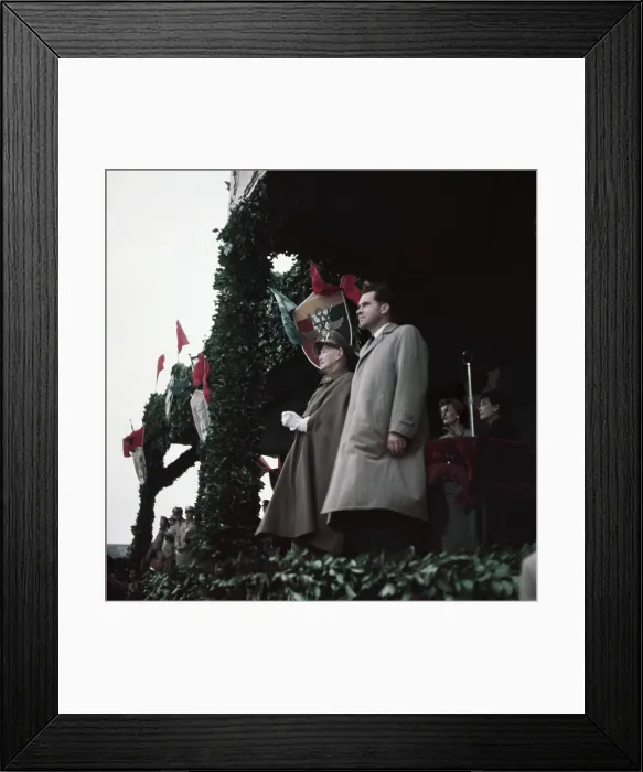 Framed Print : Richard Nixon and Chiang Kai Shek Standing on Stage Framed Print : Richard Nixon and Chiang Kai Shek Standing on Stage
