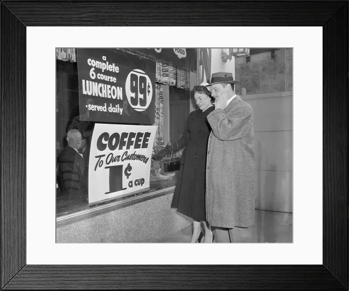 Framed Print : Coffe For A Penny Per Cup Framed Print : Coffe For A Penny Per Cup