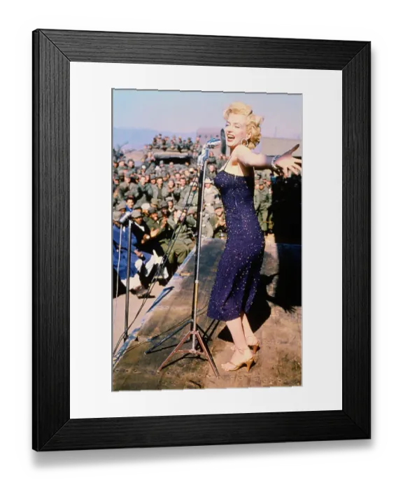 Framed Print : Marilyn Monroe Enertaining U.S. Troops
