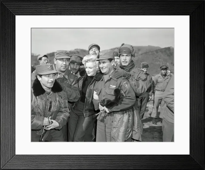 Framed Print : Marilyn Monroe Visiting Servicemen in Korea Framed Print : Marilyn Monroe Visiting Servicemen in Korea