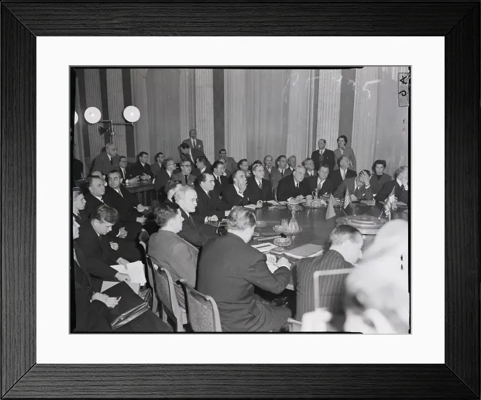 Framed Print : Diplomats Seated Around Table