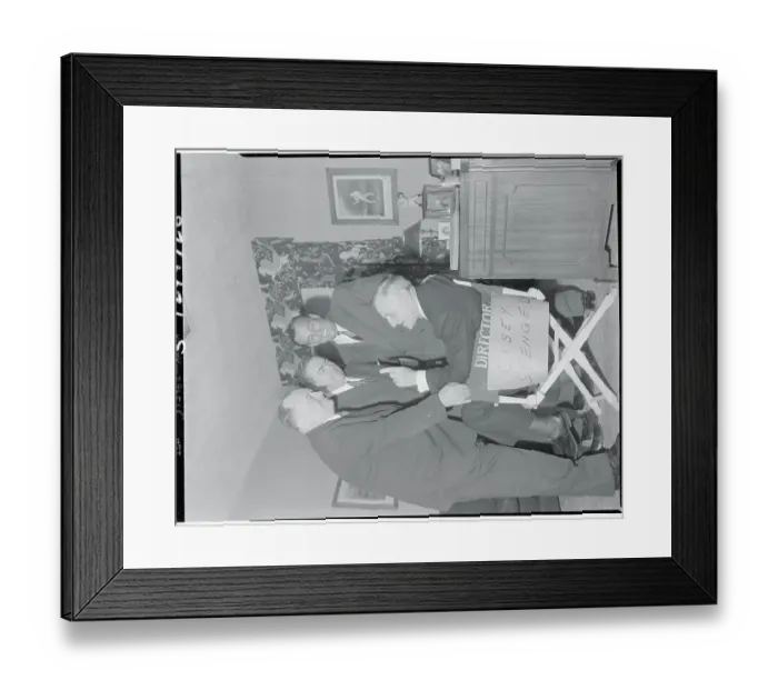 Framed Print : Casey Stengel Sitting in the Director's Chair Framed Print : Casey Stengel Sitting in the Director's Chair