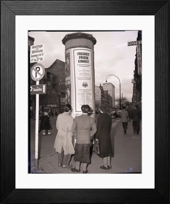 Framed Print : German Citizens Read Proclamation Framed Print : German Citizens Read Proclamation