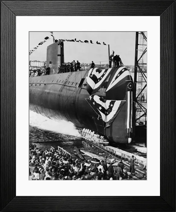 Framed Print : The USS Nautilus Being Launched