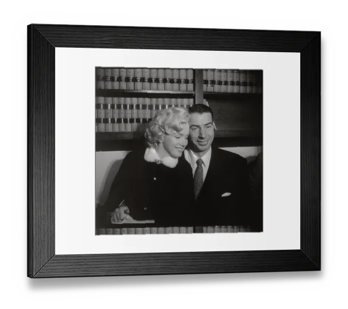Framed Print : Marilyn Monroe and Joe DiMaggio Sitting Close Together Framed Print : Marilyn Monroe and Joe DiMaggio Sitting Close Together
