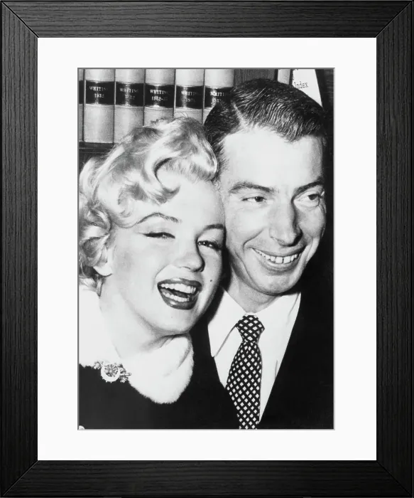 Framed Print : Marilyn Monroe and Joe DiMaggio Smiling