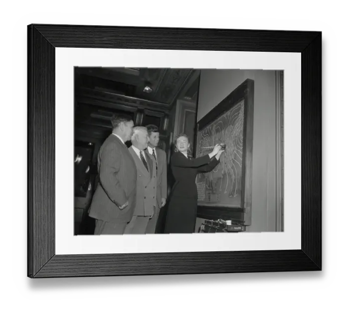 Framed Print : Senators Looking Over Weather Maps Framed Print : Senators Looking Over Weather Maps