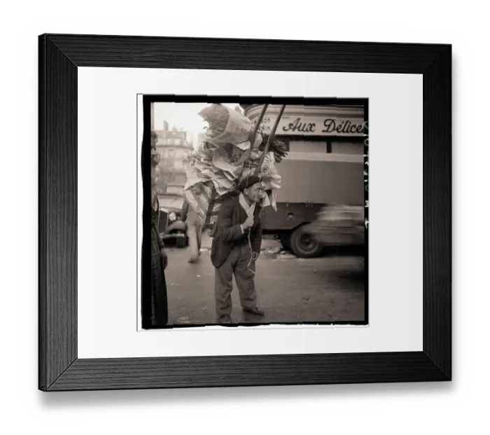 Framed Print : Man Carrying Goods on Frame on Back Framed Print : Man Carrying Goods on Frame on Back