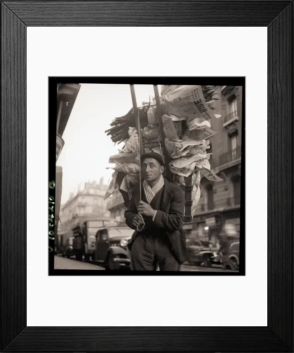 Framed Print : Man Carrying Goods on Frame on Back Framed Print : Man Carrying Goods on Frame on Back