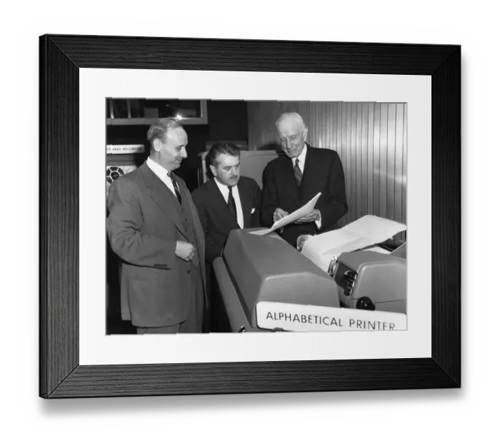 Framed Print : Thomas Watson and Doctors Using IBM Computer Framed Print : Thomas Watson and Doctors Using IBM Computer