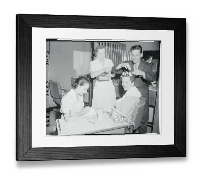 Framed Print : Lee Ann Meriwether Getting Her Hair Styled Framed Print : Lee Ann Meriwether Getting Her Hair Styled