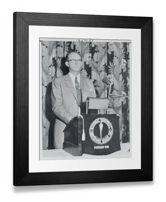 Framed Print : Willard Libby Standing Behind a Podium Framed Print : Willard Libby Standing Behind a Podium