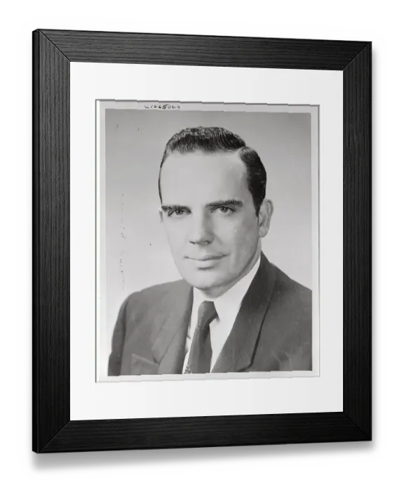 Framed Print : Portrait of Frank G. Clement Smiling and Wearing Suit and Tie Framed Print : Portrait of Frank G. Clement Smiling and Wearing Suit and Tie