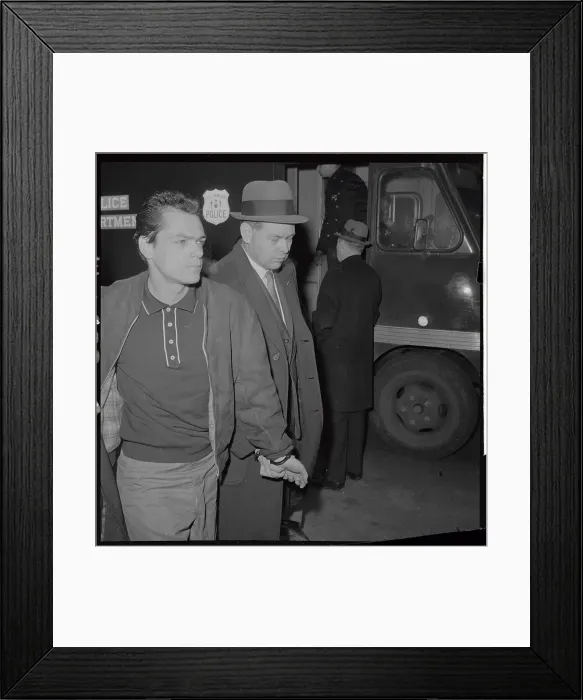 Framed Print : Thomas Gambino Walking Outside New York City Police Station