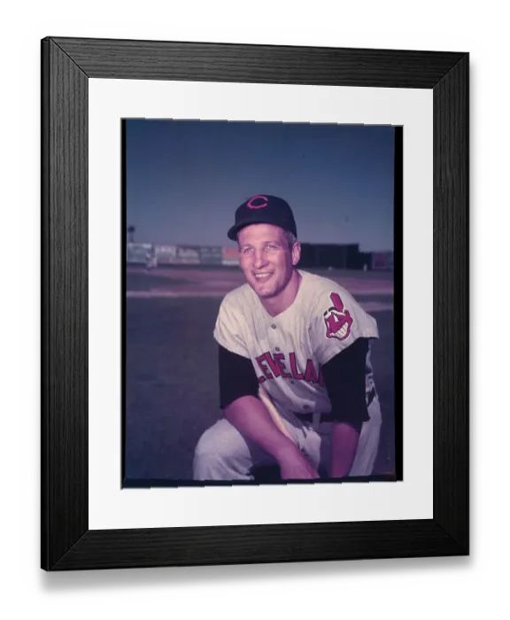 Framed Print : Baseball Player Al Rosen Kneeling on Field Framed Print : Baseball Player Al Rosen Kneeling on Field