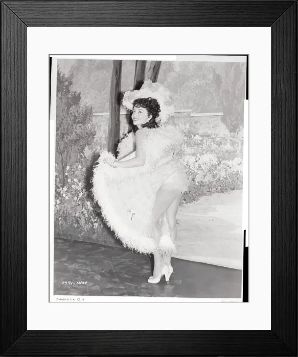 Framed Print : Mari Blanchard Posing in Frilly Costume Framed Print : Mari Blanchard Posing in Frilly Costume
