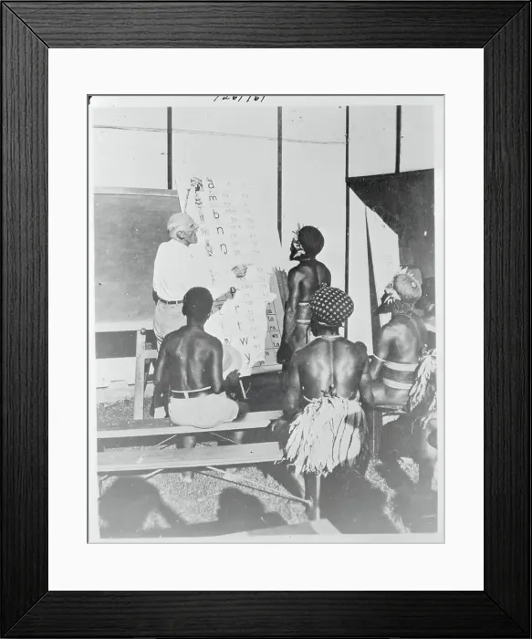 Framed Print : Frank Laubach Teaching Natives How to Read Framed Print : Frank Laubach Teaching Natives How to Read