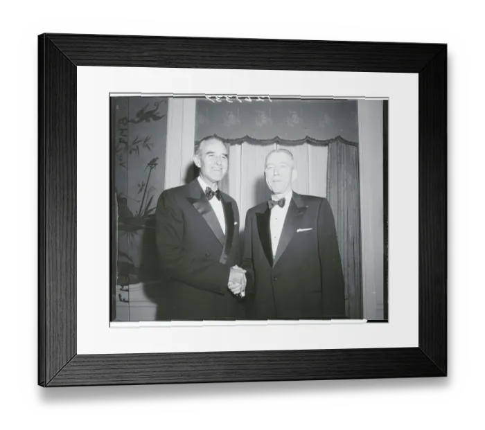 Framed Print : Averill Harriman Shaking Hands With Irving Ives Framed Print : Averill Harriman Shaking Hands With Irving Ives