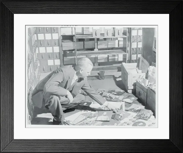 Framed Print : Hirst Milhollen Sorting Photographs