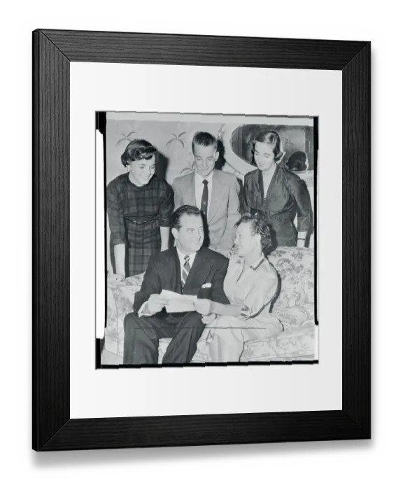 Framed Print : Charles F Murphy Reading Telegrams with His Family Framed Print : Charles F Murphy Reading Telegrams with His Family