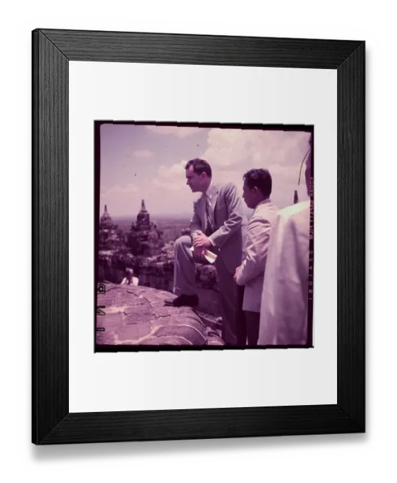 Framed Print : Richard M. Nixon Standing on Tower