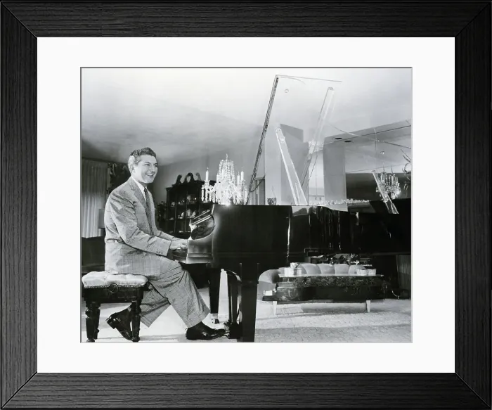 Framed Print : Liberace Sitting At Piano Playing Framed Print : Liberace Sitting At Piano Playing