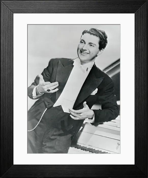 Framed Print : Liberace Leaning Against Piano Framed Print : Liberace Leaning Against Piano