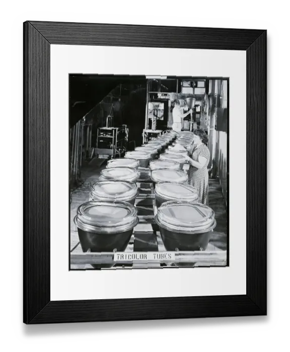 Framed Print : Television Tubes Transported To Machine Framed Print : Television Tubes Transported To Machine