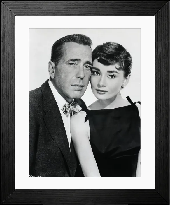 Framed Print : Actors Humphrey Bogart And Audrey Hepburn Framed Print : Actors Humphrey Bogart And Audrey Hepburn