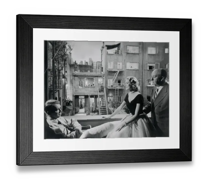 Framed Print : Jimmy Stewart, Grace Kelly, and Alfred Hitchcock Framed Print : Jimmy Stewart, Grace Kelly, and Alfred Hitchcock