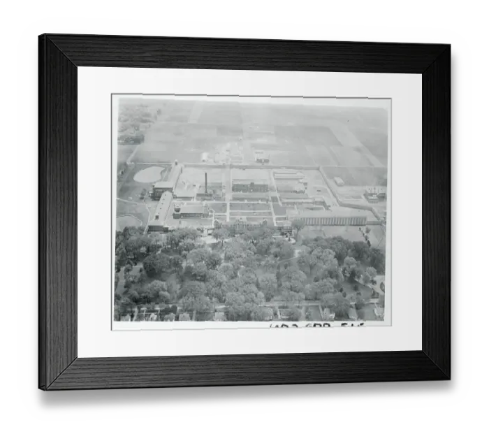 Framed Print : View of Buildings and Tree Lines at State Prison Scene Framed Print : View of Buildings and Tree Lines at State Prison Scene