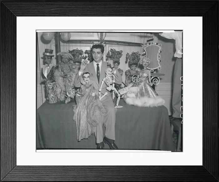 Framed Print : Puppeteer with Marionettes Framed Print : Puppeteer with Marionettes