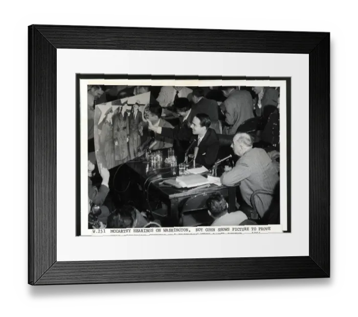 Framed Print : Roy Cohn Holding Picture During Hearing Framed Print : Roy Cohn Holding Picture During Hearing