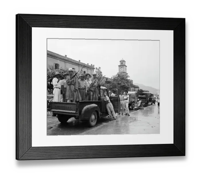 Framed Print : Rebel Soldiers with Arms in Trucks Framed Print : Rebel Soldiers with Arms in Trucks