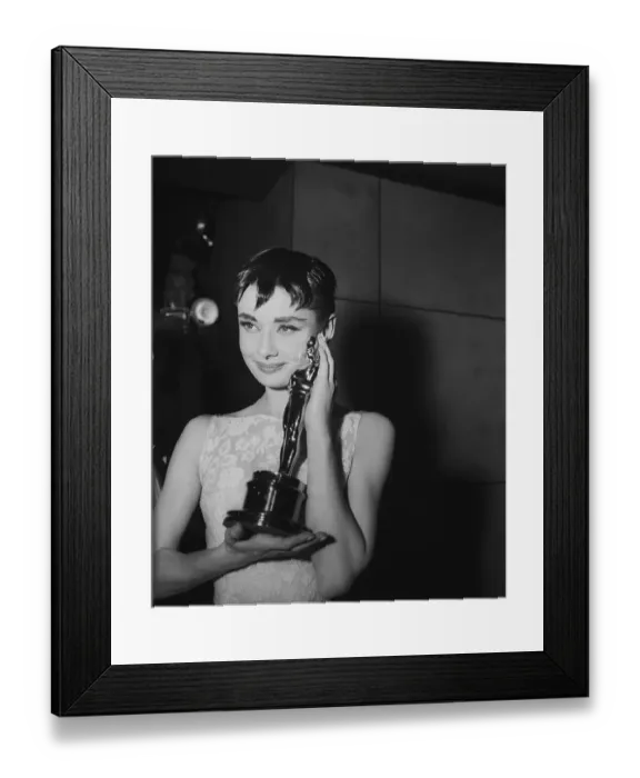 Framed Print : Audrey Hepburn Holding Academy Award Framed Print : Audrey Hepburn Holding Academy Award