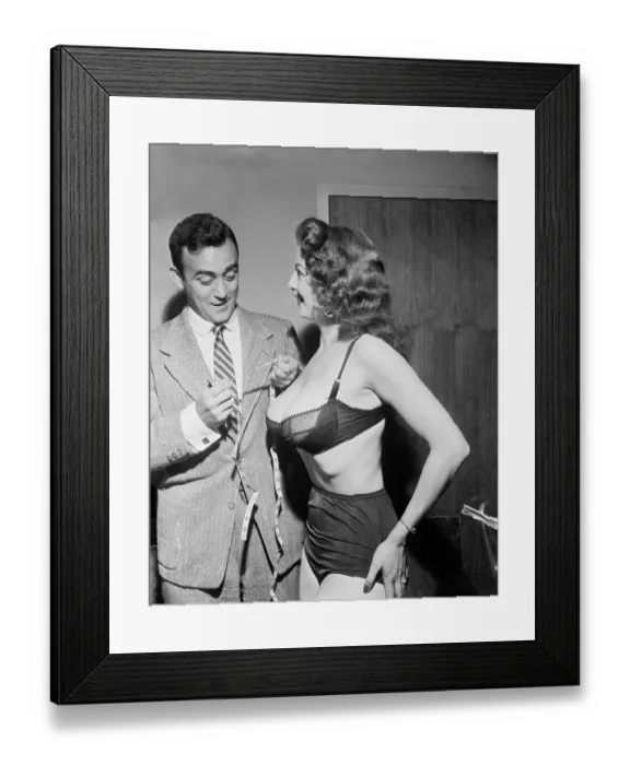 Framed Print : Vernon Scott Measuring Tempest Storm's Dimensions Framed Print : Vernon Scott Measuring Tempest Storm's Dimensions