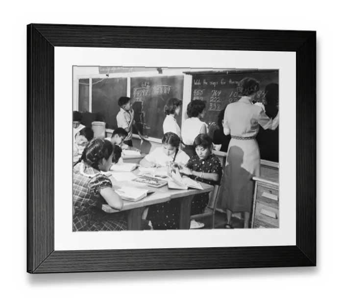 Framed Print : Students Writing on a Chalkboard Framed Print : Students Writing on a Chalkboard